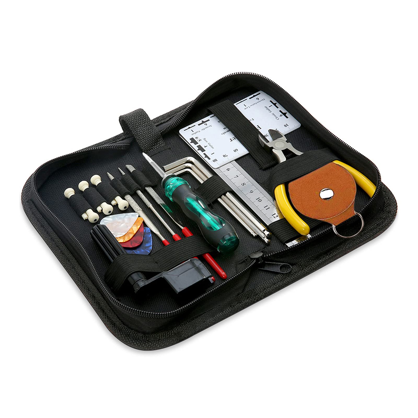 HASTHIP® DIY Guitar Repair Tool Kit, 23 in 1 Guitar Maintenance & Setup Tool Kit, Screwdriver, String Winder, Pliers, Ruler, Guitar Picks, Pry Tools, Guitar Bridge Pins & More, with Organizer Bag HASTHIP® DIY Guitar Repair Tool Kit, 23 in 1 Guitar Maintenance & Setup Tool Kit, Screwdriver, String Winder, Pliers, Ruler, Guitar Picks, Pry Tools, Guitar Bridge Pins & More, with Organizer Bag